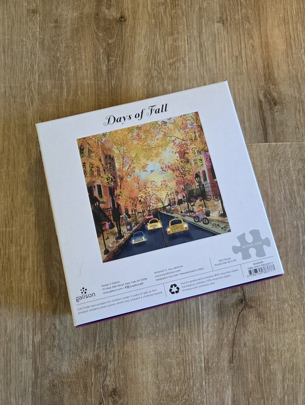 Galison Days of Fall 500 Piece Puzzle - Picture 3 of 3